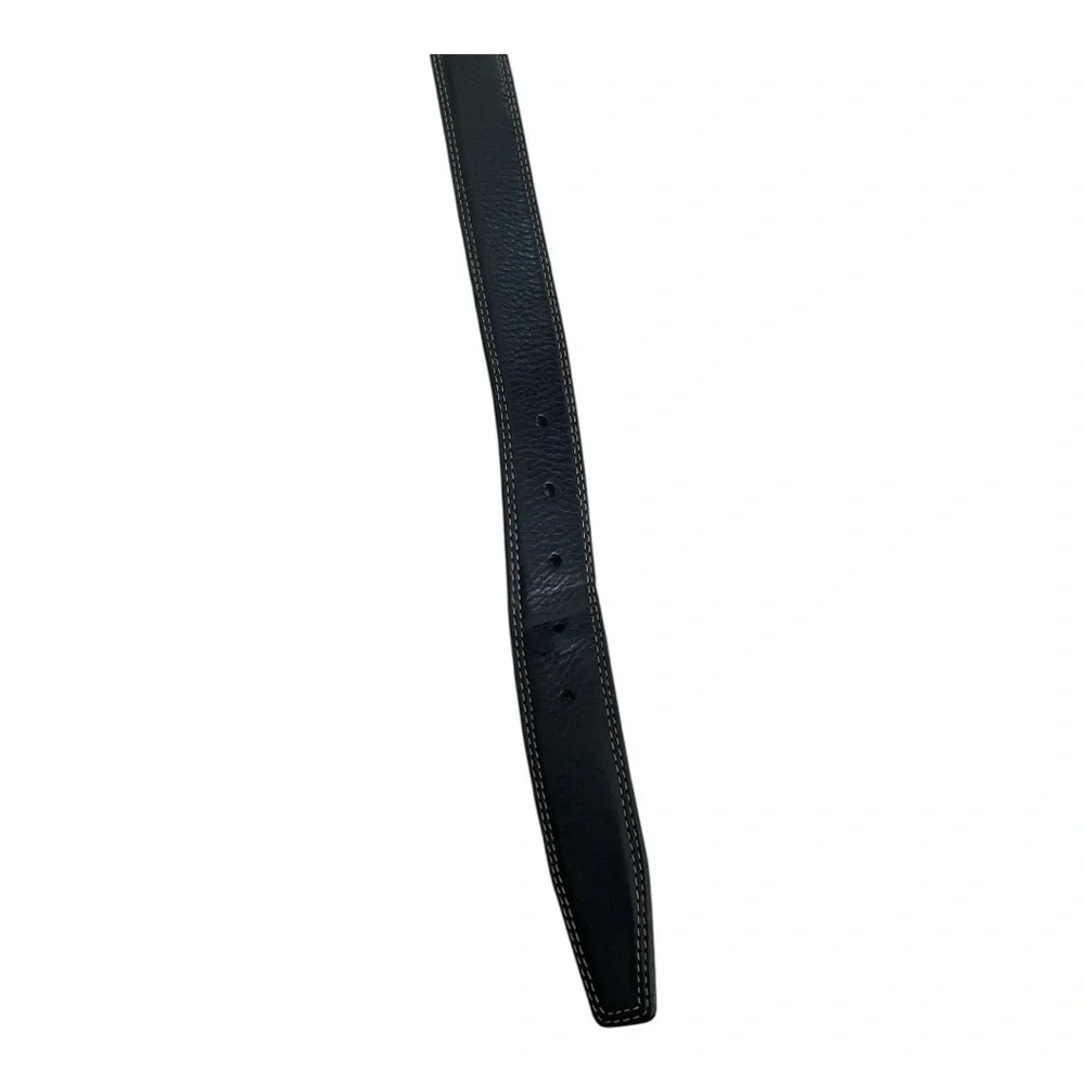 Brighton Black Leather Belt – Size 36 – Silver Buckle